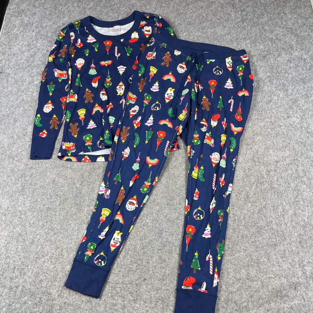 Hanna Andersson Womens Holiday HannaJams Pajama Set Ornaments Organic Cotton Med